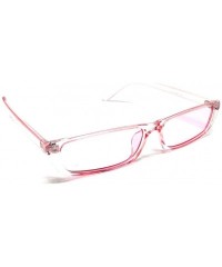 Square Slim Rectangular Minimal Classic Mod Sunglasses - Pink Crystal Transparent Frame - CI18L8XWWSO $17.58