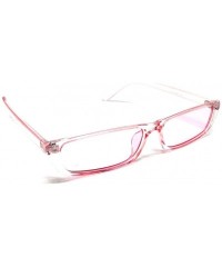 Square Slim Rectangular Minimal Classic Mod Sunglasses - Pink Crystal Transparent Frame - CI18L8XWWSO $17.35