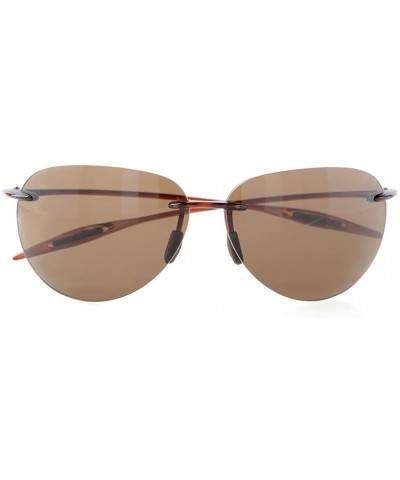 Rimless Rimless Sunglasses TR90 Unbreakable Trogamidcx Nylon Lens Pilot Style - Brown Lens - CZ12MY8XIQ1 $34.92