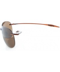 Rimless Rimless Sunglasses TR90 Unbreakable Trogamidcx Nylon Lens Pilot Style - Brown Lens - CZ12MY8XIQ1 $34.92