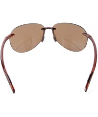 Rimless Rimless Sunglasses TR90 Unbreakable Trogamidcx Nylon Lens Pilot Style - Brown Lens - CZ12MY8XIQ1 $34.92