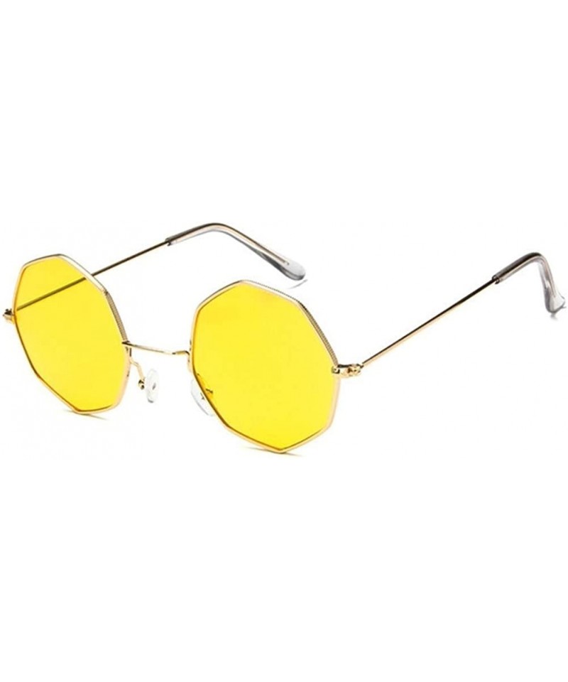 Vintage Octagon Round Sunglasses Women Steampunk Small Metal Frame ...