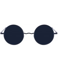 Round Round Retro Polaroid Sunglasses Hippie Shades for Men and Women - Black - CS18S49X3OZ $9.94