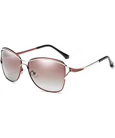 Oversized Fashion Retro Biker Oversized Polarized Sunglasses for Women 0215 - Brown - CG18ZUKI8K0 $27.50