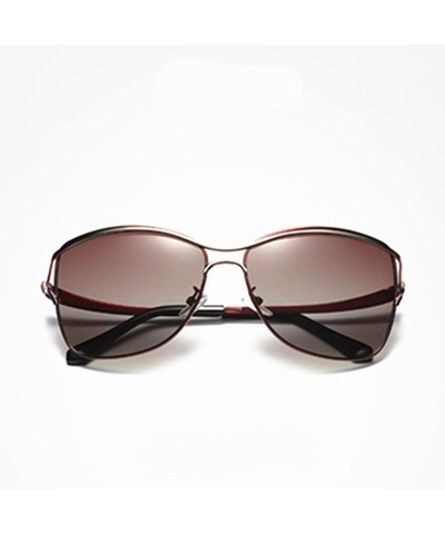 Oversized Fashion Retro Biker Oversized Polarized Sunglasses for Women 0215 - Brown - CG18ZUKI8K0 $12.30