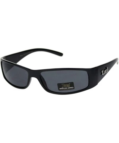 Rectangular Cholo Gangster Narrow Rectangular Terminator Style Sunglasses - Black - CE11083LPX7 $17.89