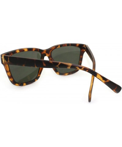 Rectangular Hip Retro Modern Unisex Sunglasses Square Rectangular Frame - Tortoise - C911RMGHKDH $11.30