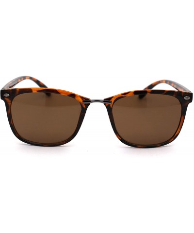 Rectangular Mens Elegant Stylish Thin Plastic Horn Rim Sunglasses - Tortoise Gunmetal Brown - CC18YEEGWEO $10.75