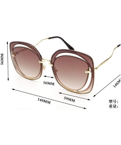 Aviator Fashion new sunglasses-metal frame PC frame material sunglasses - D - CT18S70C5AK $29.46