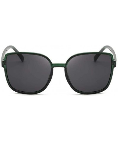 Square Square Sunglasses Female UV Protection Sunglasses Men Dazzling Color Film Toad Glasses (Green Frame) - CT190OHDONZ $6.28