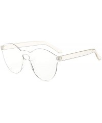 Round Unisex Fashion Candy Colors Round Outdoor Sunglasses Sunglasses - Transparent - CU190R9KSNH $12.57