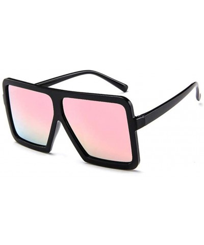 Oversized Women Men Vintage Retro Square Glasses Unisex Big Frame Sunglasses Eyewear - Pink - CD18REZOSMM $19.77
