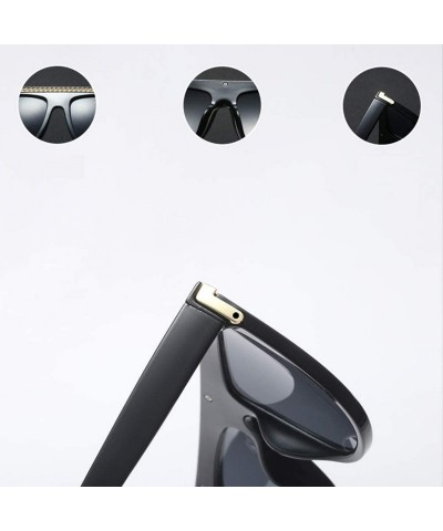 Square Fashion Chain Sunglasses Men Oversized Square Sun Glasses for Women Accessories - Blue Brown - C718KHGKYRL $12.09