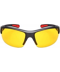 Wrap Night Driving Lens Sunglasses with Square Aviators Wrap Semi-Rimless Sports - Semi-rimless-matte Aluminum Grey - CY1889W...