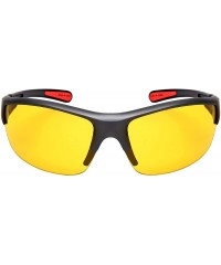 Wrap Night Driving Lens Sunglasses with Square Aviators Wrap Semi-Rimless Sports - Semi-rimless-matte Aluminum Grey - CY1889W...