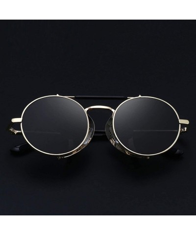 Round Retro Round Metal Sunglasses Steampunk Men Women Er Glasses Oculos De Sol Shades UV Protection - 5-tea-tea - C7198AH8SW...