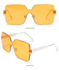 Sport New Women Vintage Big Frame Sunglasses Fashion Solid Color Transparent Radiation Protection Sunglasses - E - CO18ST2E44...