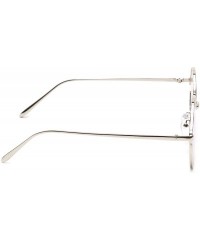 Round Round Sunglasses Metal Arms Flat Lens Men Women Fashion - Blue Mirrored - CH18EW9NUEO $21.95