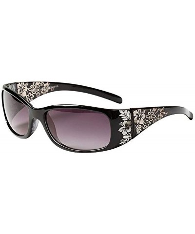 Rectangular design Women Floral Print Flower Sunglasses Lsx311 - Black - CL11JDZLNER $15.13