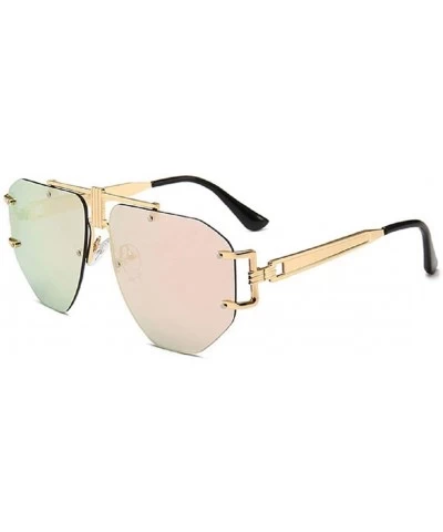 Square Fashion Oversized Rimless Sunglasses Women Clear Lens Glasses - H - CS18R5SH7EY $10.63