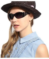 Rectangular design Women Floral Print Flower Sunglasses Lsx311 - Black - CL11JDZLNER $15.13