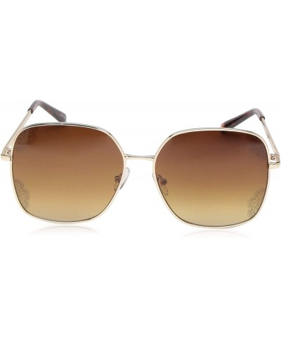 Round Women's LD267 Square Sunglasses with 100% UV Protection - 60 mm - Gold & Tortoise - CL18O30LTOH $37.81