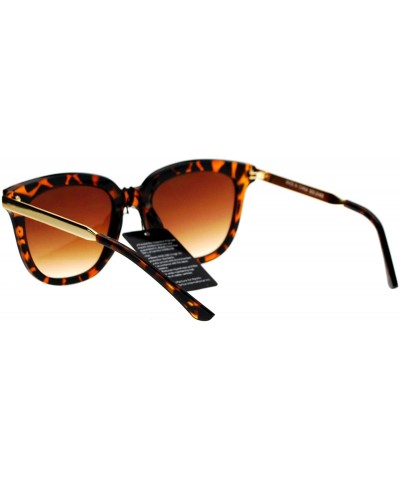 Square Womens Designer Fashion Sunglasses Classy Square Frame UV 400 - Tortoise - C1187C5LOUN $11.86
