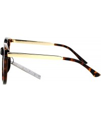 Square Womens Designer Fashion Sunglasses Classy Square Frame UV 400 - Tortoise - C1187C5LOUN $11.86