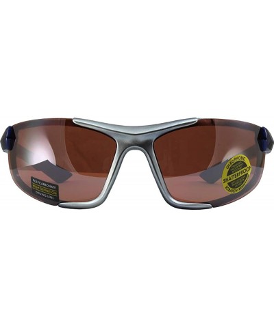 Sport Blitz LT Sport Golf Motorcycle Sunglasses Blue/Silver with High Definition Amber Lenses - CD18N0TEHYS $16.33