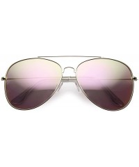 Aviator Class Large Retro Metal Mirror Lenses Aviator Sunglasses - Gold Pink - C811YN8HSL1 $11.91