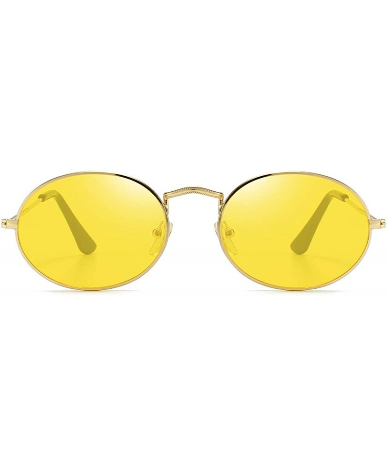 Oval Oval Sunglasses for Women Vintage Metal Frame Glasses Anti Reflective Retro Eyeglasses Unisex - CH195ATIHZ2 $13.07