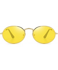 Oval Oval Sunglasses for Women Vintage Metal Frame Glasses Anti Reflective Retro Eyeglasses Unisex - CH195ATIHZ2 $13.07