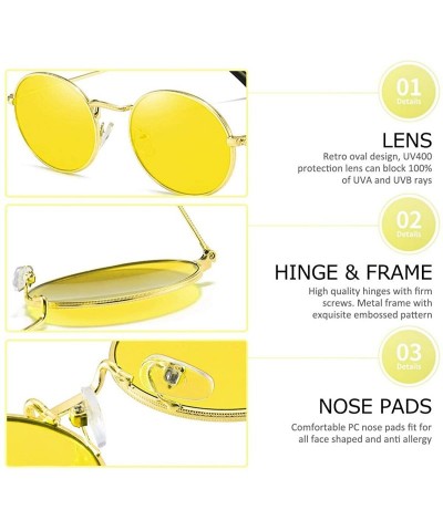 Oval Oval Sunglasses for Women Vintage Metal Frame Glasses Anti Reflective Retro Eyeglasses Unisex - CH195ATIHZ2 $13.07