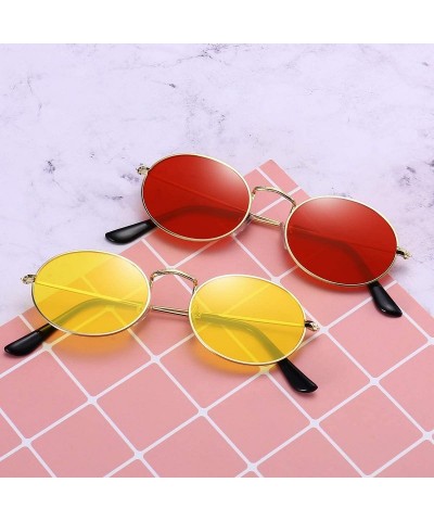 Oval Oval Sunglasses for Women Vintage Metal Frame Glasses Anti Reflective Retro Eyeglasses Unisex - CH195ATIHZ2 $13.07