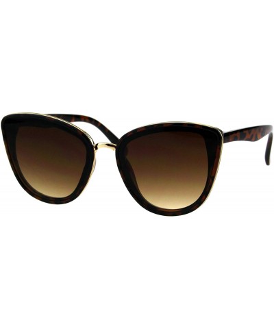 Square Womens Chic Double Frame Butterfly Sunglasses Designer Style UV 400 - Tortoise (Brown) - C118IC958T6 $13.58