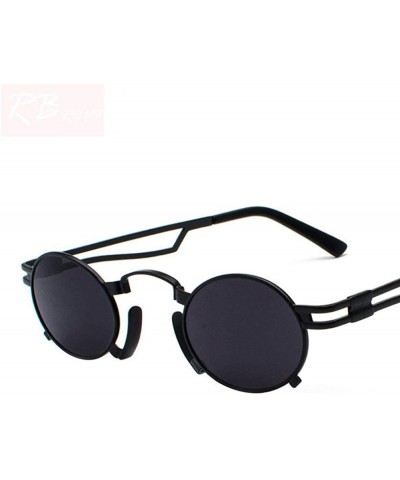 Aviator Fashion Punk Sunglasses Women/Men Classic Metal Vintage Sun Glasses Black Black - Silver Black - CV18XQZRU57 $12.95