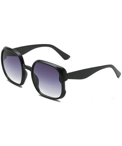 Square Fashion New Square Gradient sunglasses Large frame Lady sun glasses Mens Goggle uv400 - Black - C618RRDCIT0 $15.31