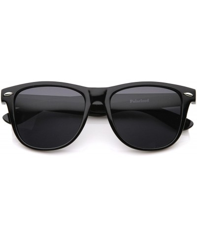 Oversized Large Oversize Classic Dark Tinted Lens Horn Rimmed Sunglasses 55mm - Black / Smoke - CL12J347EK9 $19.49