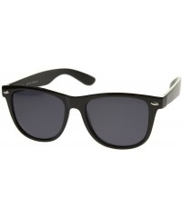 Oversized Large Oversize Classic Dark Tinted Lens Horn Rimmed Sunglasses 55mm - Black / Smoke - CL12J347EK9 $12.05