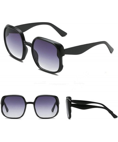 Square Fashion New Square Gradient sunglasses Large frame Lady sun glasses Mens Goggle uv400 - Black - C618RRDCIT0 $15.31