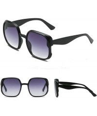 Square Fashion New Square Gradient sunglasses Large frame Lady sun glasses Mens Goggle uv400 - Black - C618RRDCIT0 $23.58