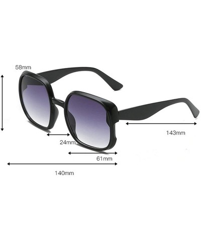 Square Fashion New Square Gradient sunglasses Large frame Lady sun glasses Mens Goggle uv400 - Black - C618RRDCIT0 $15.31