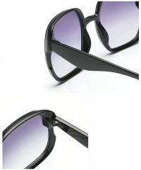 Square Fashion New Square Gradient sunglasses Large frame Lady sun glasses Mens Goggle uv400 - Black - C618RRDCIT0 $23.58