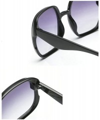 Square Fashion New Square Gradient sunglasses Large frame Lady sun glasses Mens Goggle uv400 - Black - C618RRDCIT0 $15.31