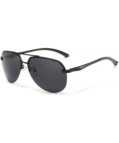 Aviator Classic Aviator Sunglasses Mirrored Polarized Lens Metal Frame for Men Women - Black - CT18XO5YWL6 $15.25