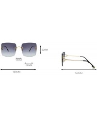 Square 2019 New Women's Frameless Square Sunglasses Individual Irregular Frameless Retro Sunglasses UV400 - Purple Grey - C51...