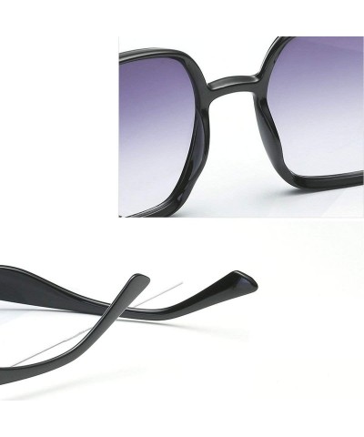 Square Fashion New Square Gradient sunglasses Large frame Lady sun glasses Mens Goggle uv400 - Black - C618RRDCIT0 $15.31