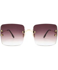 Square 2019 New Women's Frameless Square Sunglasses Individual Irregular Frameless Retro Sunglasses UV400 - Purple Grey - C51...