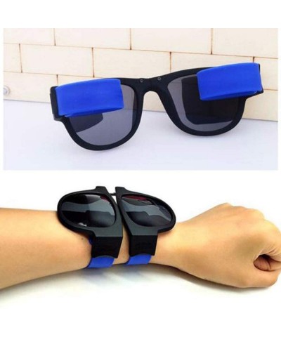 Sport Creative Sunglasses for Unisex - Tigivemen Driving Goggles Wristband Snap Bracelet - Blue - C718RLU0XXM $7.65