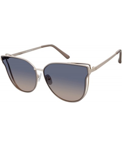 Shield Women's R671 Satellite Cat-Eye Sunglasses with 100% UV Protection - 62 mm - Gold & Nude - C4180SOATWL $42.29